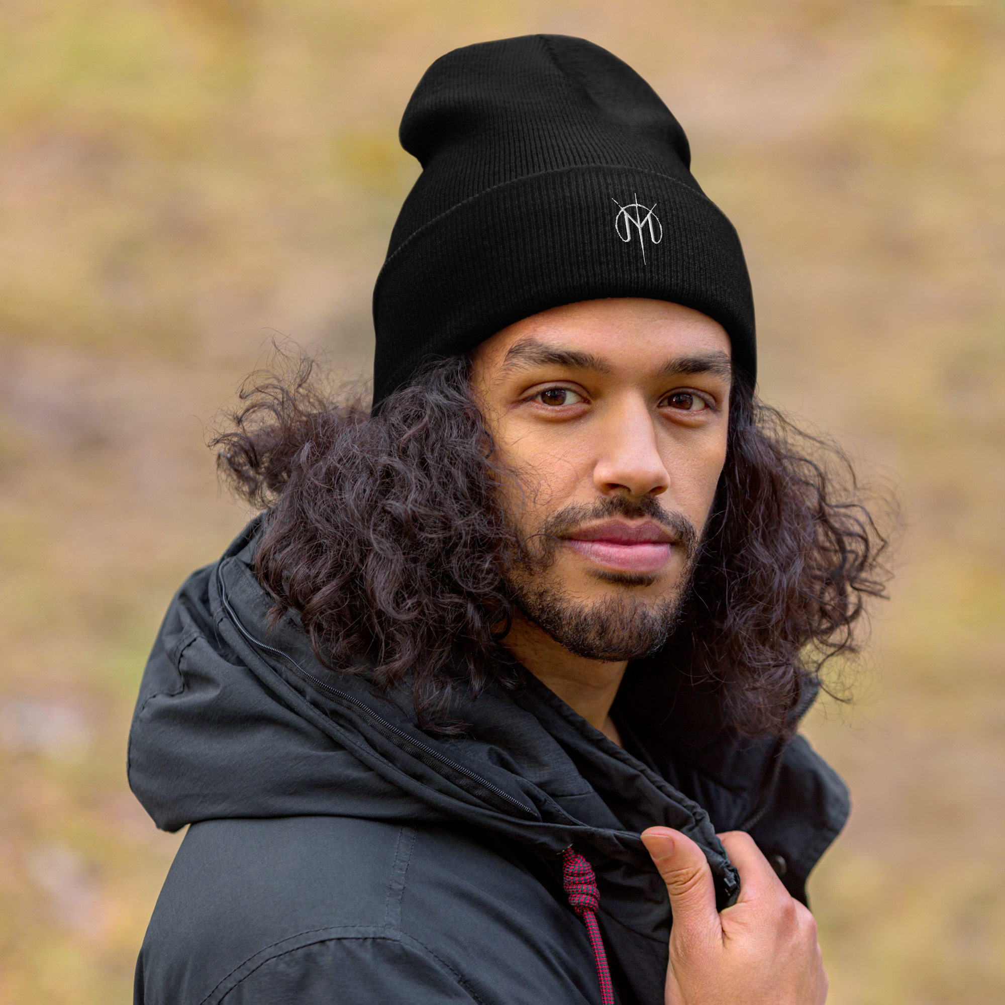 Letters from Mars embroidered logo on a beanie