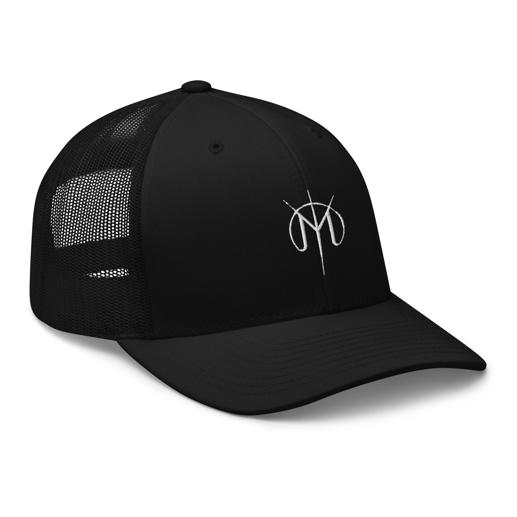 Black cap with Letters from Mars M logo on a white background